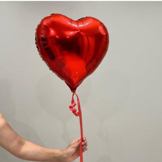 Шар Красное сердце фольгированный