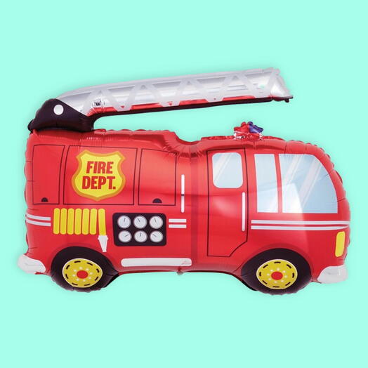 Шар гелий пожарная машина красная. Helium foil balloon Fire engine