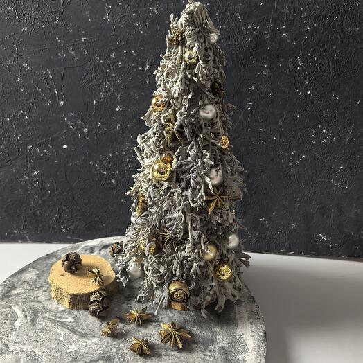 Елочка из стабилизированной цинерарии