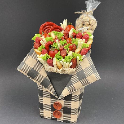 Men's bouquet stylish man's gift sausage bouquet birthday Anniversary gift edible bouquet