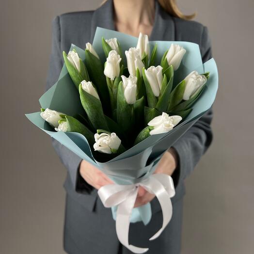 Белые тюльпаны 15 шт Голландия