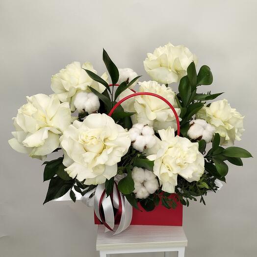 Flowers in a Snowflake handbag