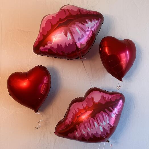 Шар поцелуй💋губы и сердца