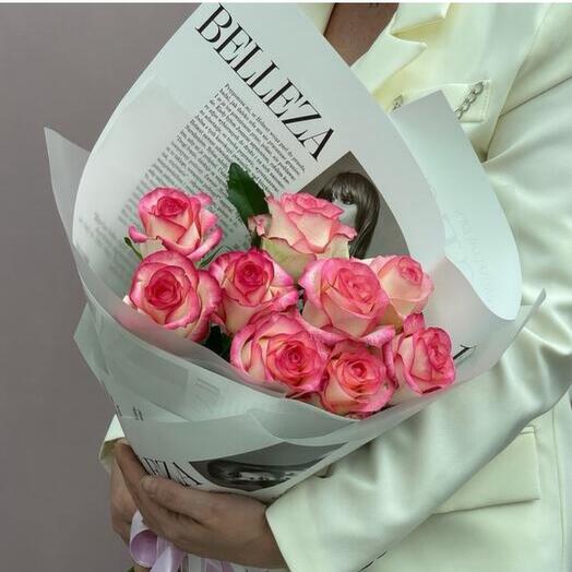 Стильный букет роз Джумилия 9шт