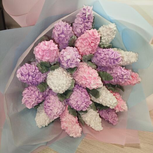 Букет сирени из зефира 21шт