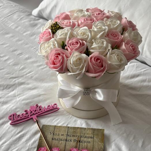 Букет розочки из мыла