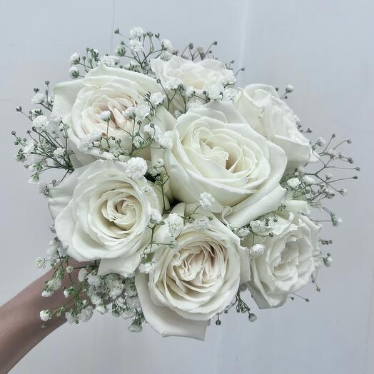 Белый свадебный букет