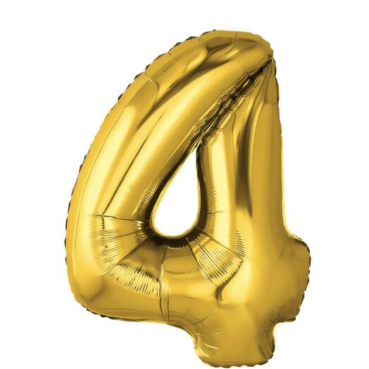 Шар цифра 4 золото