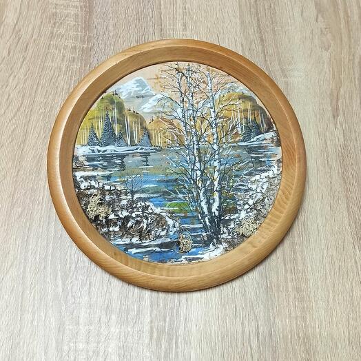 Карина на бересте круглая (24 светлая)