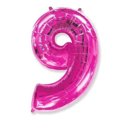 Шар цифра фуксия 9