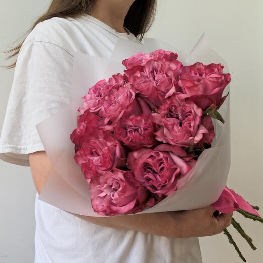 Моно-букет премиальных роз Кантри блюз (11 шт)