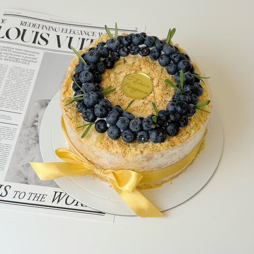 Торт наполеон 1кг с голубикой