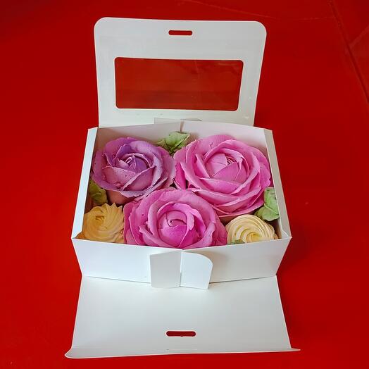 Зефирные розы с корзинками без сахара на эритрите