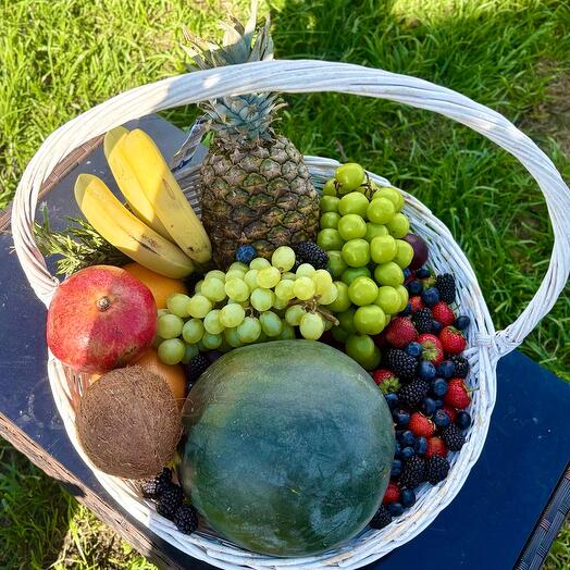 Корзина большая подарочная букет из фруктов фруктовый набор