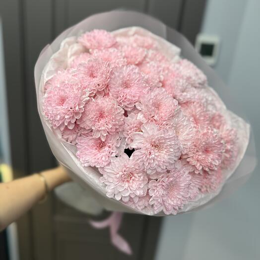 Букет розовые хризантемы