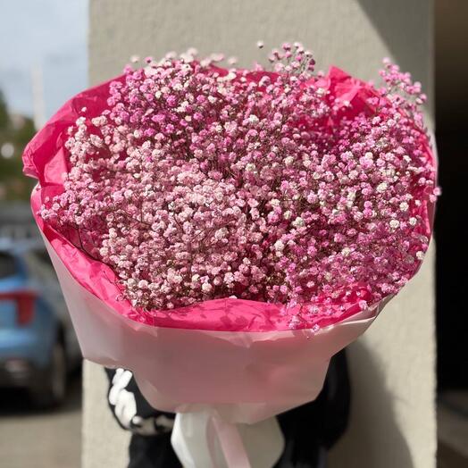 Розовая гипсофила букет 🌸