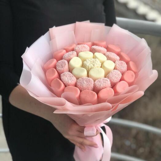 Букет из маршмеллоу "Розовый фламинго"