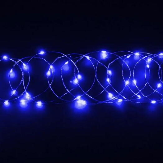 Электрогирлянда "Мерцающая нить" (роса), 120 ультра ярких синих mini- LED-лам