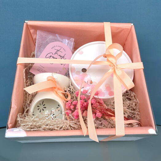 Подарочный набор манго и мандарин с аромолампой и саше