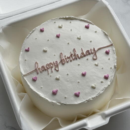 Бенто-торт "Happy birthday" с сердечками
