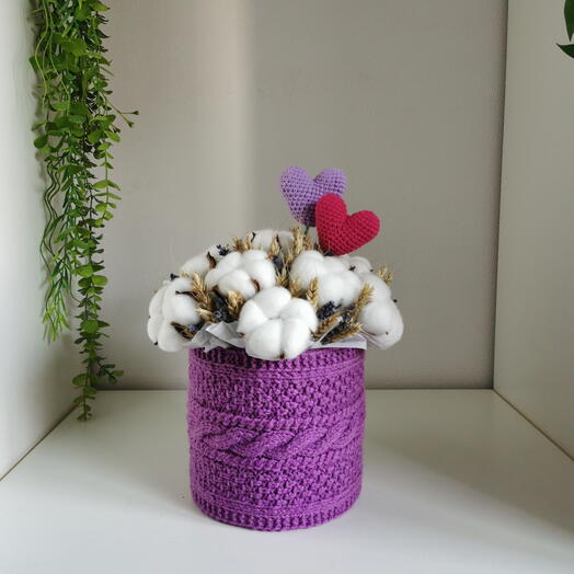 Коробочка с хлопком и лавандой