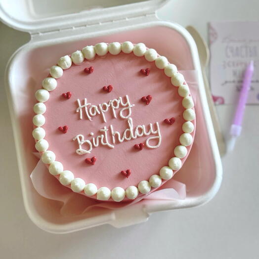 Бенто торт Happy birthday на день рождения любимой девушке, маме, подруге