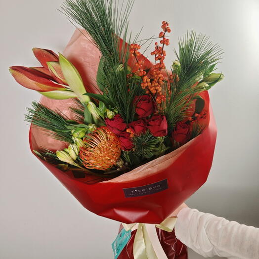 Авторский букет с Гиппеаструмом