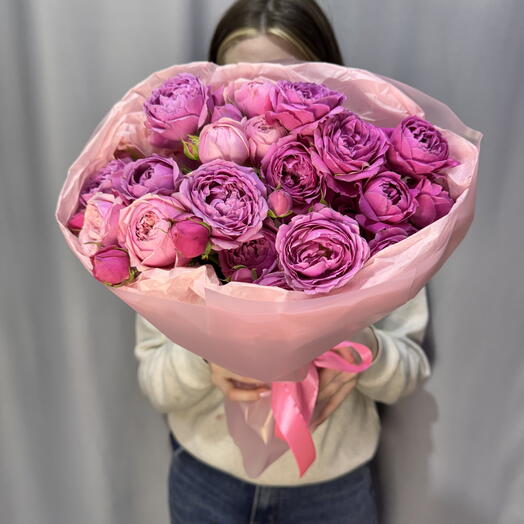 Моно букет пионовидных роз для нее🌸♥️