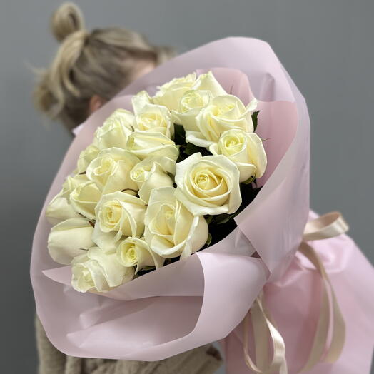 25 российских роз Аваланж🤍