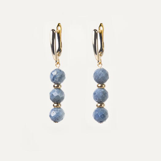 Серьги Ваниль Синий коралл 14K (EAR1146)
