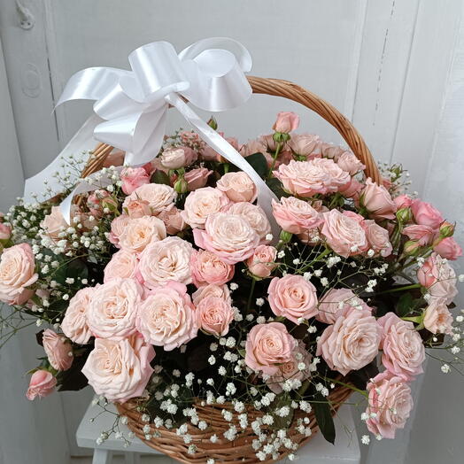 Корзина с Кустовой Розой
