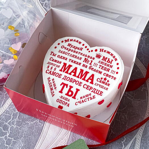 Бенто-торт сердце  для мамы на день рождения