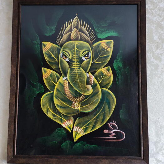 Ганеша бог мудрости и процветания, картина в раме 50*40 см