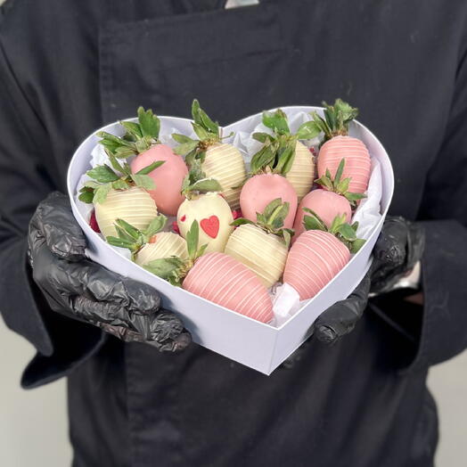Клубника в шоколаде в сердце мини Rose
