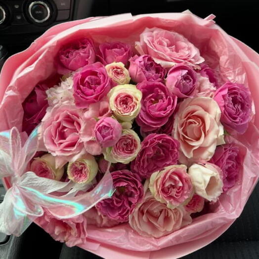 Букетик из кустовых розочек микс 🎀