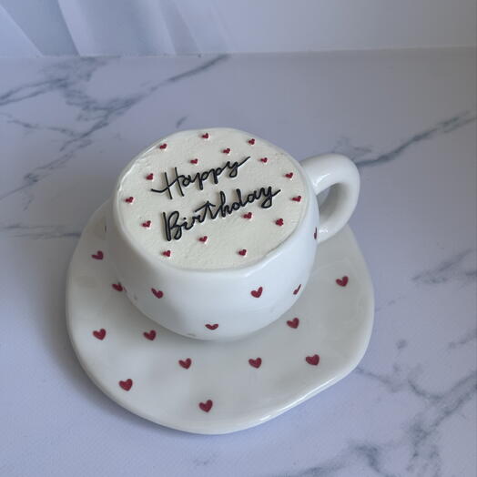 Бенто торт в кружке «Happy birthday» (без сахара)