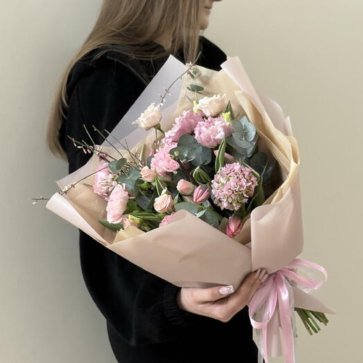 Букет с тюльпаном «Розовые Мечты»