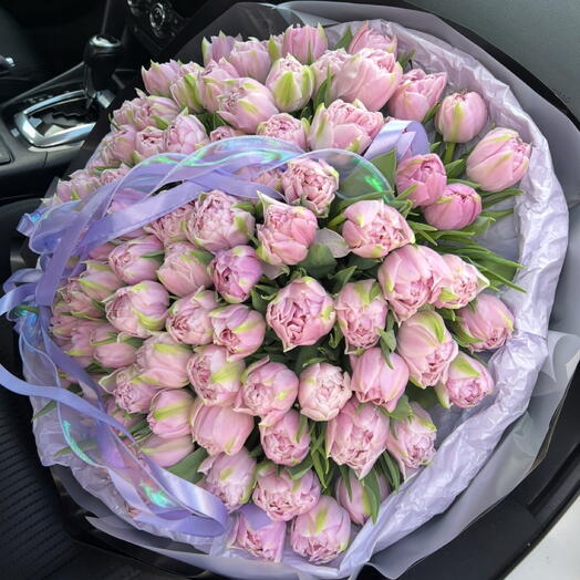 Шикарный букет из пионовидных тюльпанов 💜