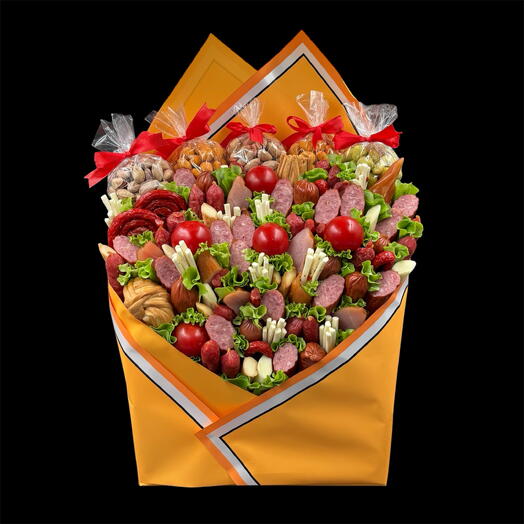 Съедобный букет колбасный женский для мамы директора подруги на день рождения юбилей годовщину