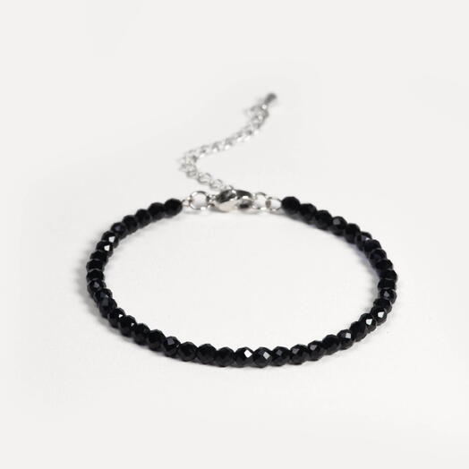 Браслет Ирис Черный агат Rh+ 17 см (BRA1169)