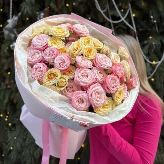 Букет из кустовой розы «Зефир»🎀