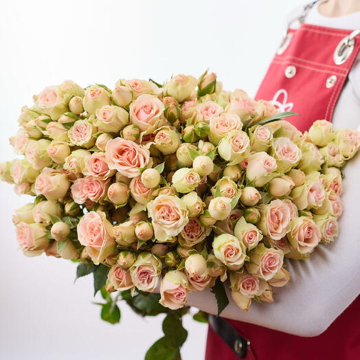 Пачка (10шт.) Роза кустовая Флиртинг Баблс 60см