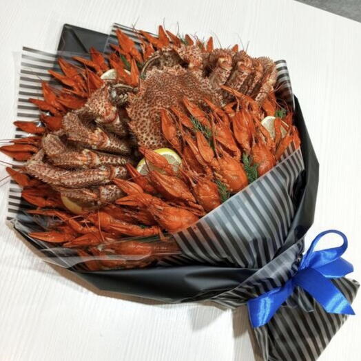 Букет мужской с раком и крабом