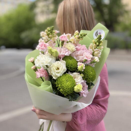 «Свежесть дня» лизиантус, антирринум, хризантема и диантусы кустовые💚
