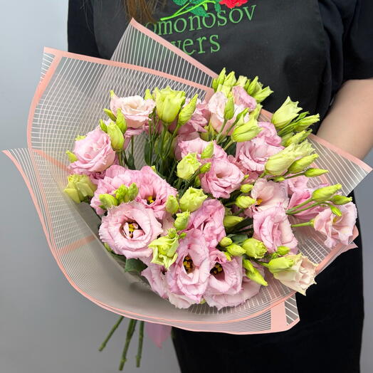 Букет из 9 розовых эустом (лизиантусов)