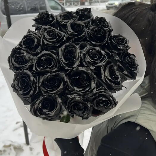Букет из 21 черной розы 😍