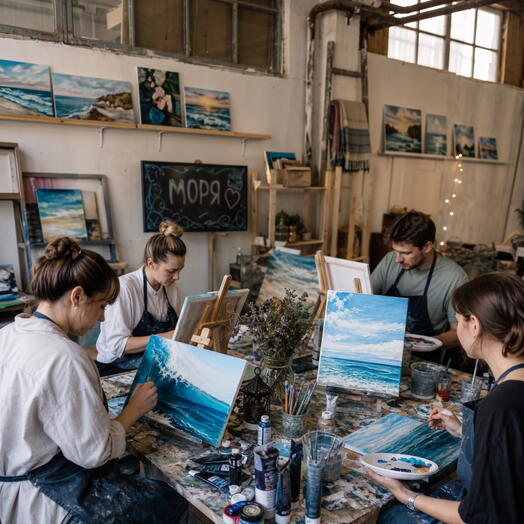 Подарочный сертификат «Картина акрилом «Магия моря»» (1,5 - 2 часа, 1 человек)