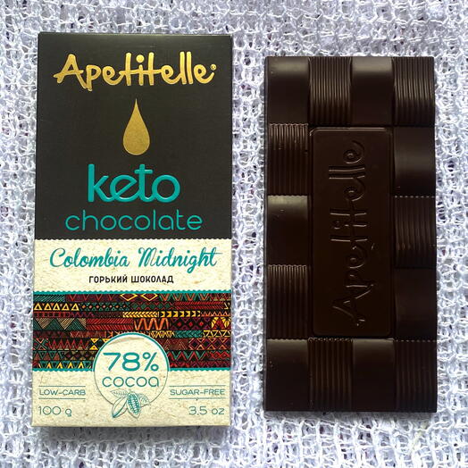 Шоколад без сахара горький Apetitelle, 78% какао, плитка 100 гр