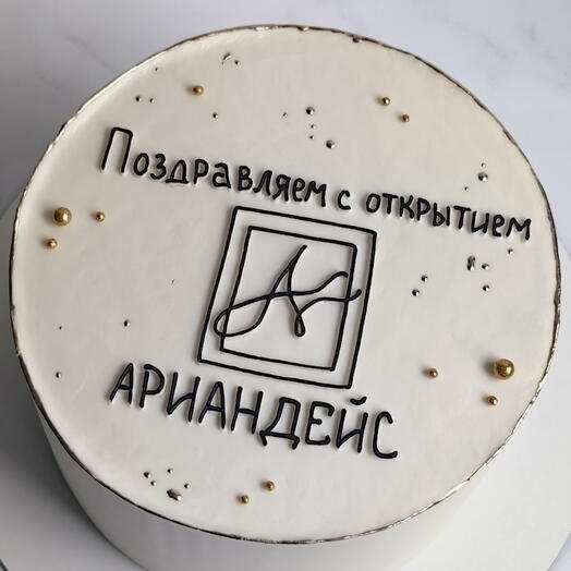Торт 1кг на открытие магазина/на корпоратив/для компании/с логотипом