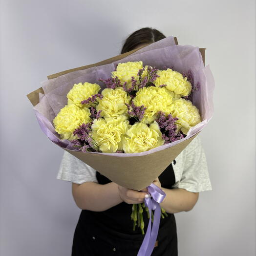 Желтые диантусы в крафте 💛